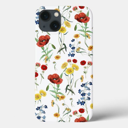 Elegant Modern Wildbloemen Poppy Daisy Case-Mate iPhone Case (Achterkant)