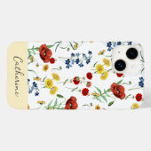 Elegant Modern Wildflower Naam op wit Case-Mate iPhone Case (Achterkant (horizontaal))