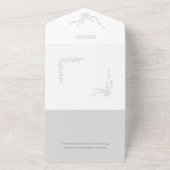 Elegant Modern Winter Botanische foto-Zilver All In One Uitnodiging (Buitenkant)