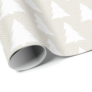 Elegant modern wit beige beige geometrische patron cadeaupapier