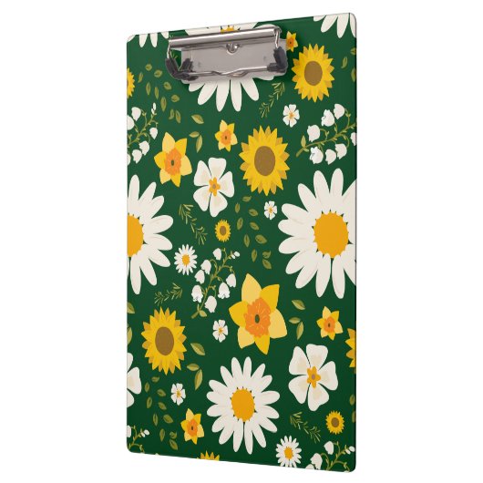 Elegant modern wit geel Floral design Klembord (Links)