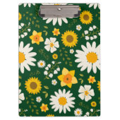 Elegant modern wit geel Floral design Klembord (Voorkant)