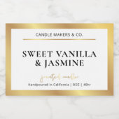 Elegant Modern Wit & Goud Verpakking Kaars Label Voedselcontainer Etiket (Enkel label)