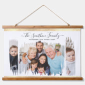 Elegant modern wit & goud voeg uw fotoserie toe hangend wandkleed (Voorkant)