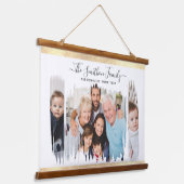 Elegant modern wit & goud voeg uw fotoserie toe hangend wandkleed (Gebogen)