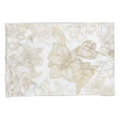 Elegant modern wit grijs goud marmer bloemen kussensloop (Voorkant-Rechts)