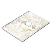 Elegant modern wit grijs goud marmer bloemen notitieboek (Linkerzijde)