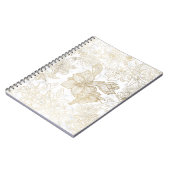 Elegant modern wit grijs goud marmer bloemen notitieboek (Linkerzijde)