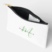 Elegant Modern Wit Groen Script Monogram Etui (Open)