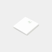 Elegant Modern Wit Groen Script Monogram Post-it® Notes (Schuin)