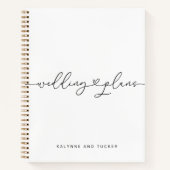 Elegant Modern Wit Huwelijksplannen Hart Notitieboek (Voorkant)