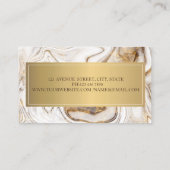 Elegant Modern Wit Marmer Goud Visitekaartje (Achterkant)