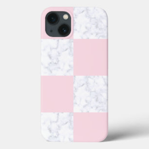 Elegant modern wit marmer roze gerookt iPhone 13 hoesje