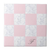 Elegant modern wit marmer roze gerookt tegeltje (Voorkant)