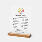 Elegant modern wit | Openingstijden Business Logo Acryl Bord (Hoek)