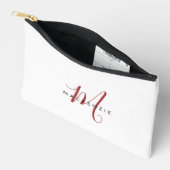 Elegant Modern Wit Rode Script Monogram Etui (Open)