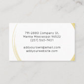 Elegant Modern Wit Simple Chique Wit Goud Zwart op Visitekaartje (Achterkant)