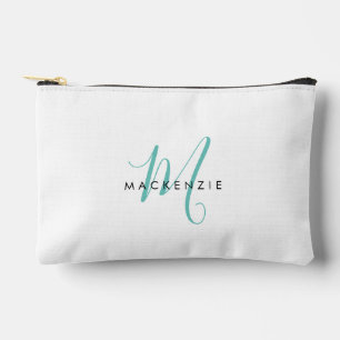 Elegant Modern Wit Teal Schrift Monogram Etui