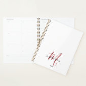 Elegant modern wit zwart-witmonogram planner (Display)