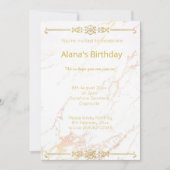 ELEGANT MODERN WITTE GOLD MARBLE GRORDER KAART (Voorkant)