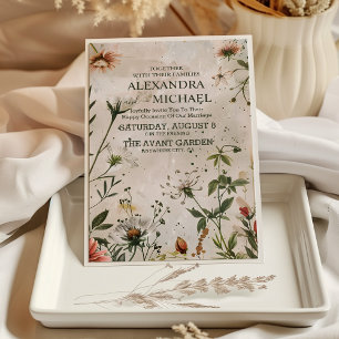 Elegant Modern Woodland Herfst Floral Wedding Kaart