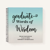 Elegant Modern Words of Advice Wisdom Afstuderen Notitieboek (Voorkant)