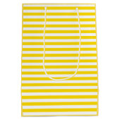 Elegant Modern Yellow White Stripes Sjabloon Medium Cadeauzakje (Achterkant)