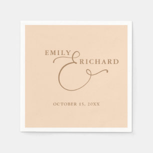 Elegant Modern Zacht Perzik Bruiloft Servet