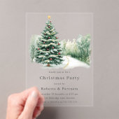 Elegant modern zakelijk kerstfeest acryl uitnodigingen (Insitu (Draagbaar))
