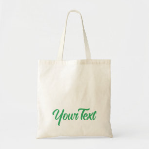 Elegant modern Zee groen gecalligrafeerd Tekst bov Tote Bag
