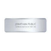 Elegant Modern Zilver Custom Eenvoudig Retouradres Etiket (Voorkant)
