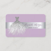 Elegant modern zilver stripe Glitter Dress Violet Visitekaartje (Voorkant)