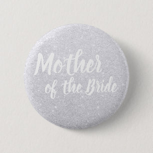 Elegant modern zilveren glitter moeder van de brui ronde button 5,7 cm