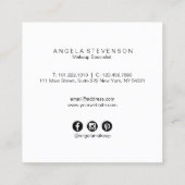 Elegant modern zilverglitter lipt make-up kunstena vierkante visitekaartje (Achterkant)