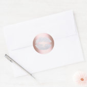 Elegant modern zilverglitter roos goud ronde sticker (Envelop)