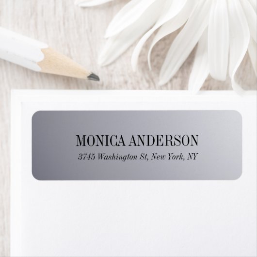 Elegant modern zilvergrijs retour adreslabel etiket (Insitu)