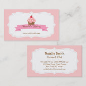 Elegant, modern, zoete roze cake, bakkerij visitekaartje (Voorkant / Achterkant)