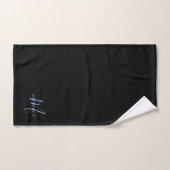 Elegant modern zwart blauw Script-monogram Bad Handdoek (Handdoek)