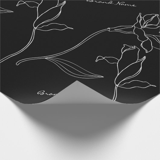 Elegant Modern Zwart en Wit Cadeaupapier (Hoek)