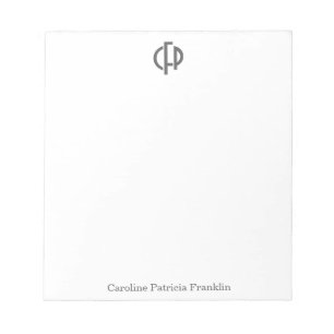 Elegant modern zwart Geometrische monogram Initial Notitieblok