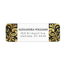 Elegant Modern Zwart & Goud Adres