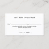 Elegant Modern Zwart Goud Afspraak Herinnering Visitekaartje (Achterkant)