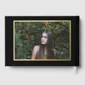 Elegant Modern Zwart Goud Foto Quinceañera Gastenboek (Achterkant)