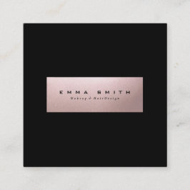 Elegant modern zwart Roos Gold Square minimalist Vierkante Visitekaartje