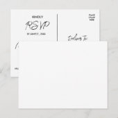 Elegant modern zwart RSVP-Briefkaart Briefkaart (Voorkant / Achterkant)