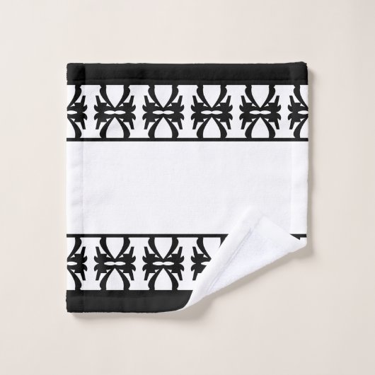 Elegant modern zwart-wit bad handdoek (Wasdoekje)