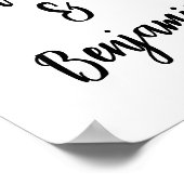 Elegant Modern Zwart-Wit Bruiloft Welkom Poster (Hoek)