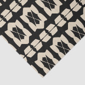 Elegant modern zwart-wit en beige geometrisch patr tissuepapier (Detail)