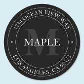 Elegant modern zwart wit en grijs ronde sticker