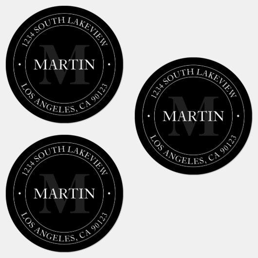 Elegant modern zwart wit en grijs | Waterdicht Labels (Groep)